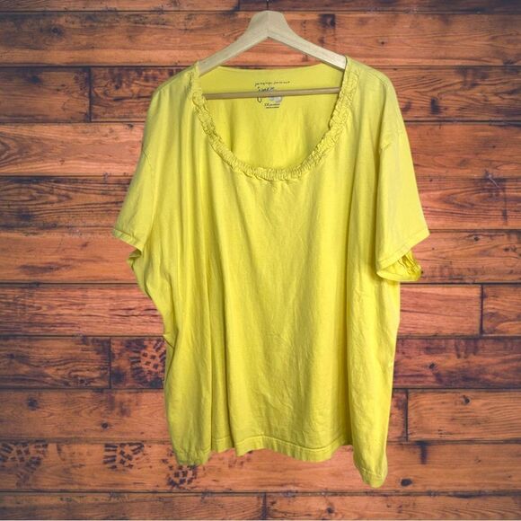 5 for $25🔥JMS Yellow Short Sleeve T-Shirt 5X (30W/32W) - Picture 1 of 6